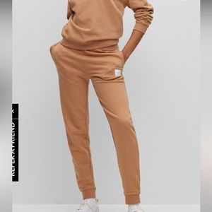 Hugo Boss COTTON-TERRY TRACKSUIT BOTTOMS WITH HANDWRITTEN LOGO BADGE